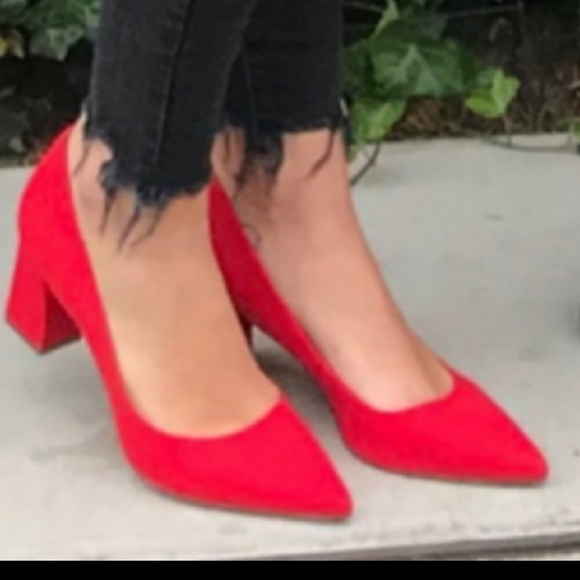 14th Union Block heel Red Suede shoes - Picture 1 of 8